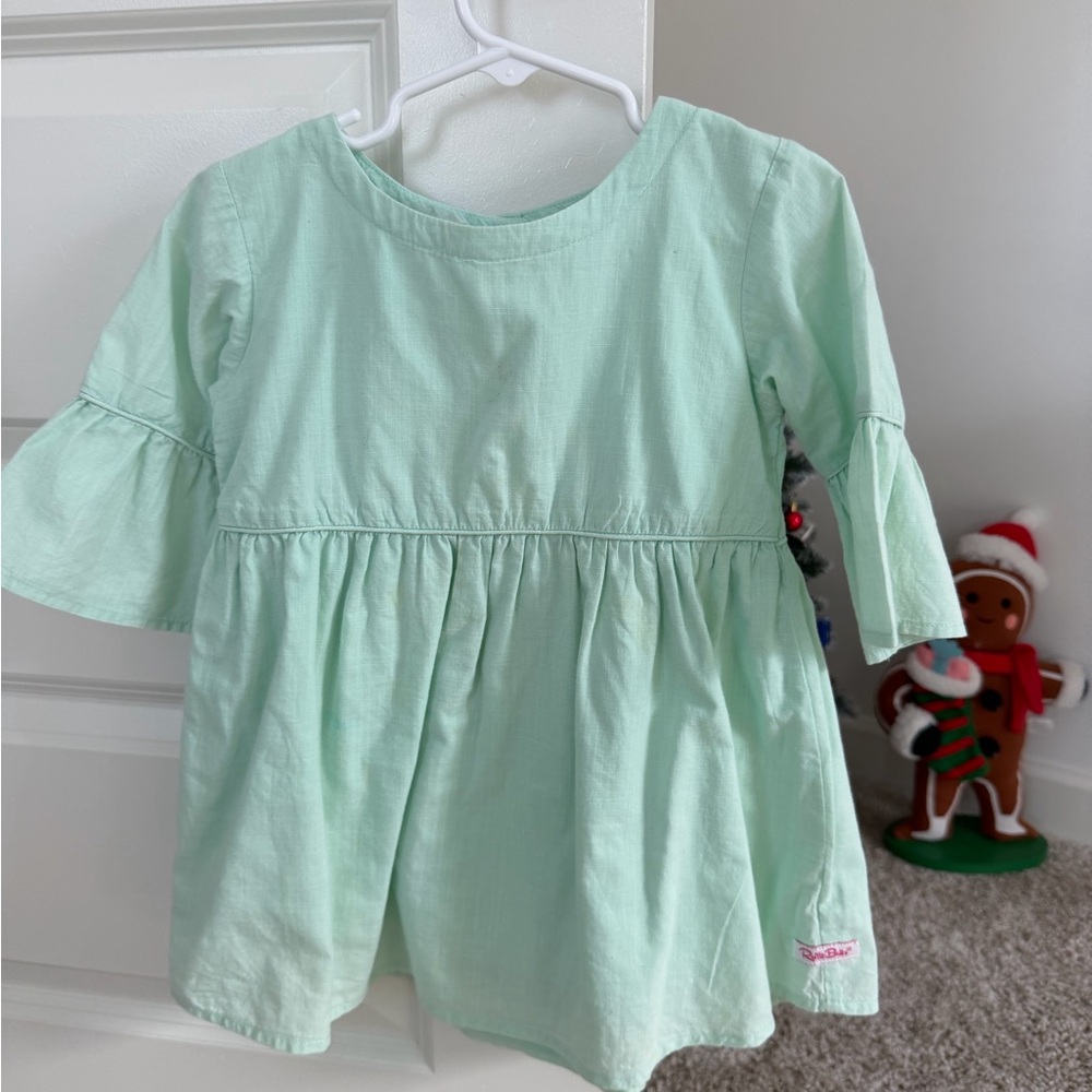 Ruffle Butts Light Green Kids Blouse